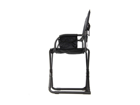 Compact black Front Runner Expander Camping Chair folded, portable design for outdoor activities