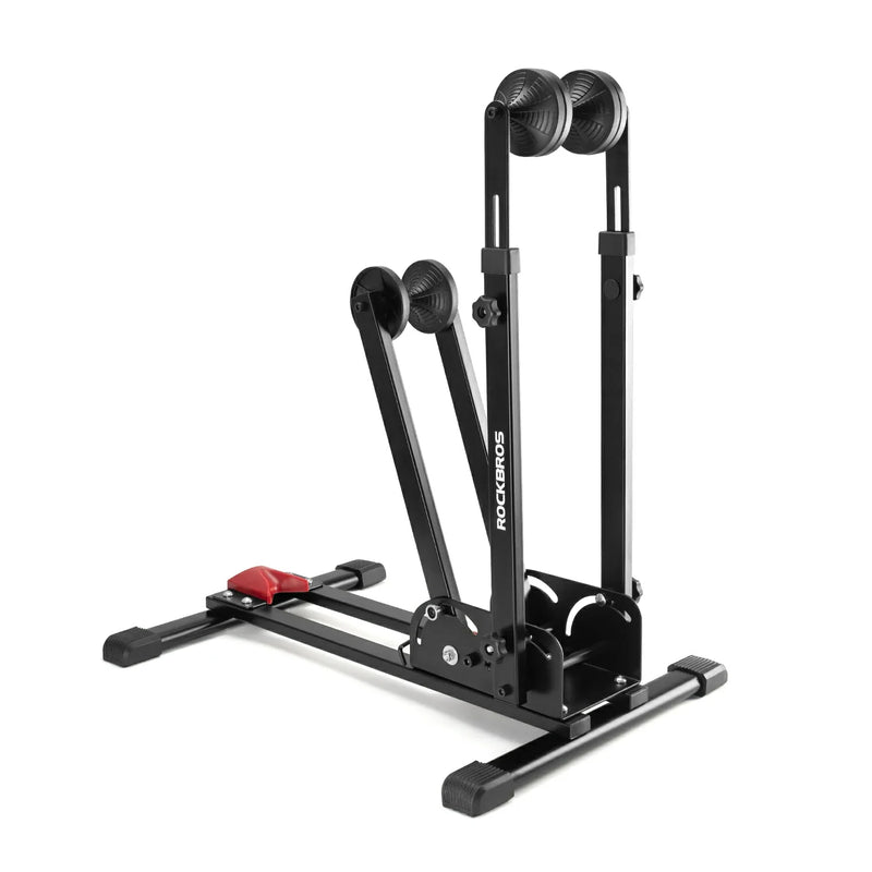 Load image into Gallery viewer, 2-in-1 Adjustable Bike Stand Foldable Floor Vertical Rack Sturdy Carbon Steel for 24"-27.5" Wheels
