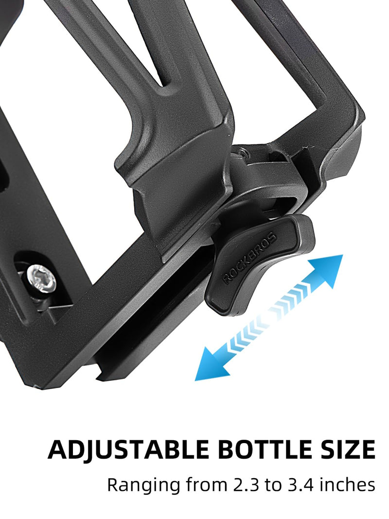 Load image into Gallery viewer, ROCKBROS Adjustable Water Bottle Holder for 2.3-3" Bottles, Bike &amp; Motorcycle Mount
