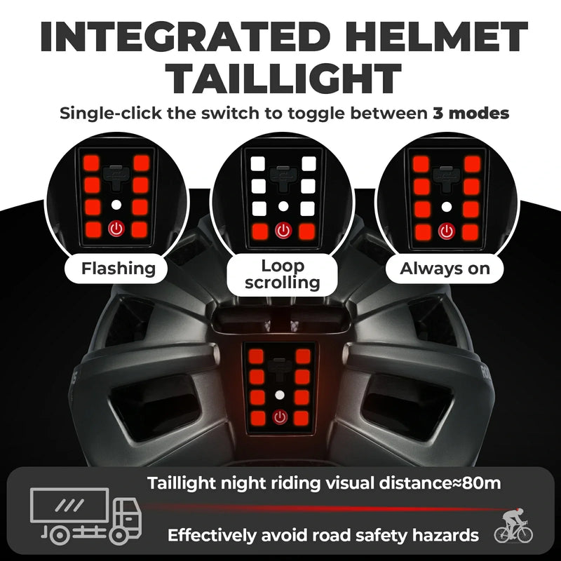 Load image into Gallery viewer, Bike Helmet with Photochromic Visor USB Rechargeable Tail Light
