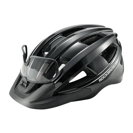 Bike Helmet with Photochromic Visor USB Rechargeable Tail Light