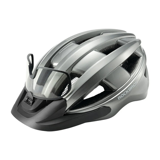Bike Helmet with Photochromic Visor USB Rechargeable Tail Light