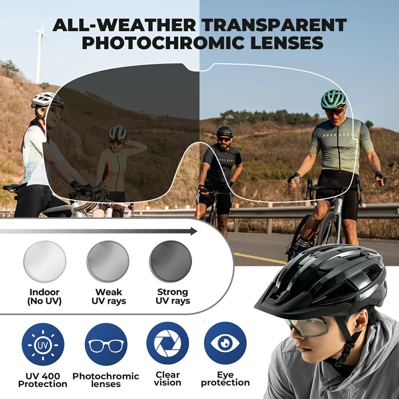 Load image into Gallery viewer, Bike Helmet with Photochromic Visor USB Rechargeable Tail Light
