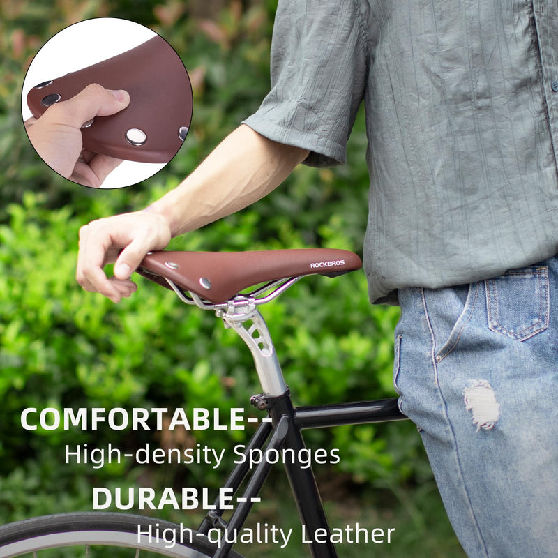 Load image into Gallery viewer, ROCKBROS Vintage Bike Seat, Waterproof Saddle, Comfortable for Men Women
