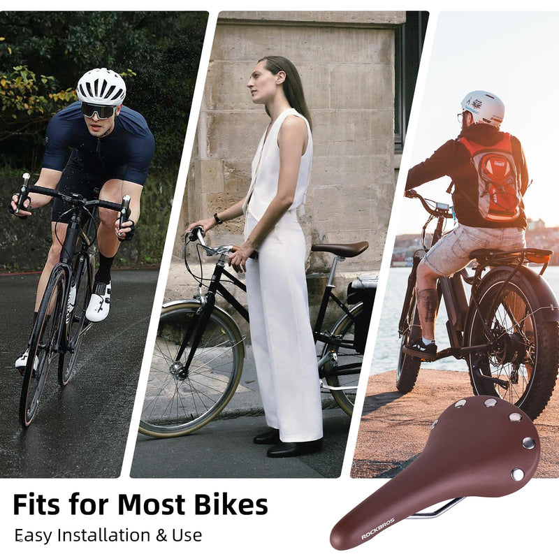 Load image into Gallery viewer, ROCKBROS Vintage Bike Seat, Waterproof Saddle, Comfortable for Men Women
