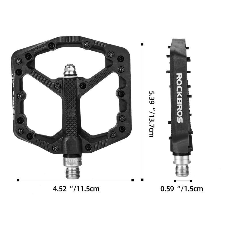 Load image into Gallery viewer, ROCKBROS Mountain Bike Pedals Flat MTB Pedals Nylon Fiber Bicycle Platform Pedals
