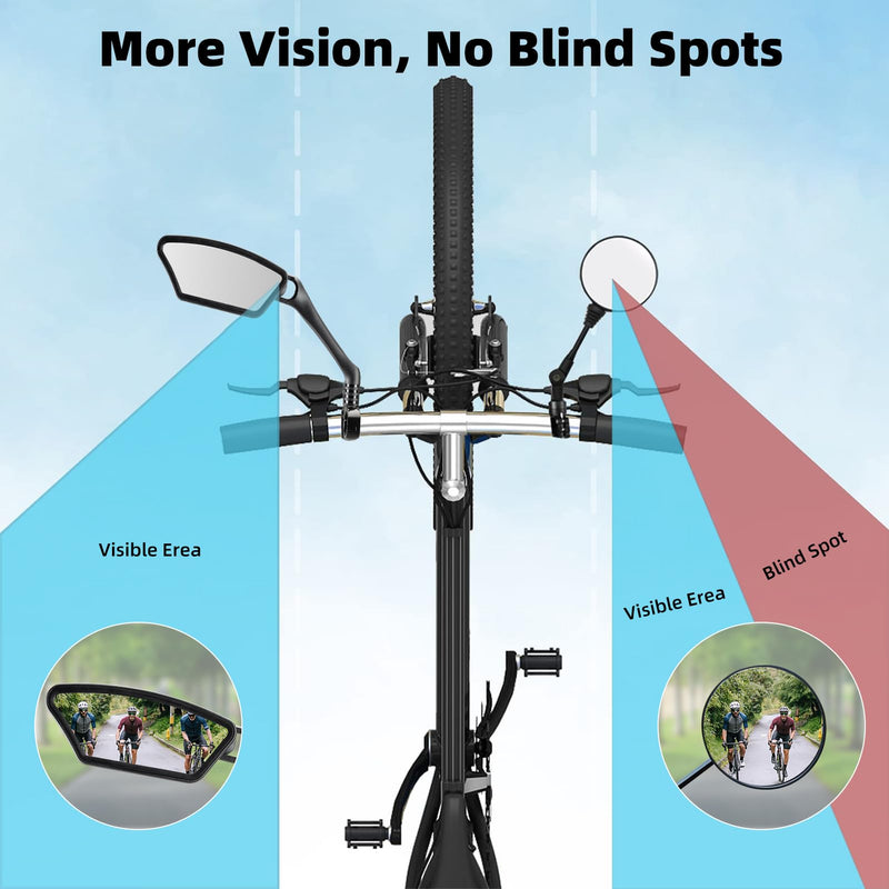Load image into Gallery viewer, ROCKBROS HD Blast-Resistant Bike Mirror Adjustable Handlebar Mount 21-26mm
