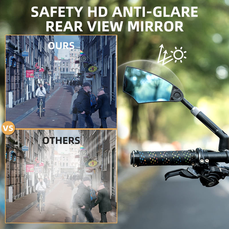 Load image into Gallery viewer, ROCKBROS 360° Adjustable Handlebar Bike Mirror with Anti-Glare Glass

