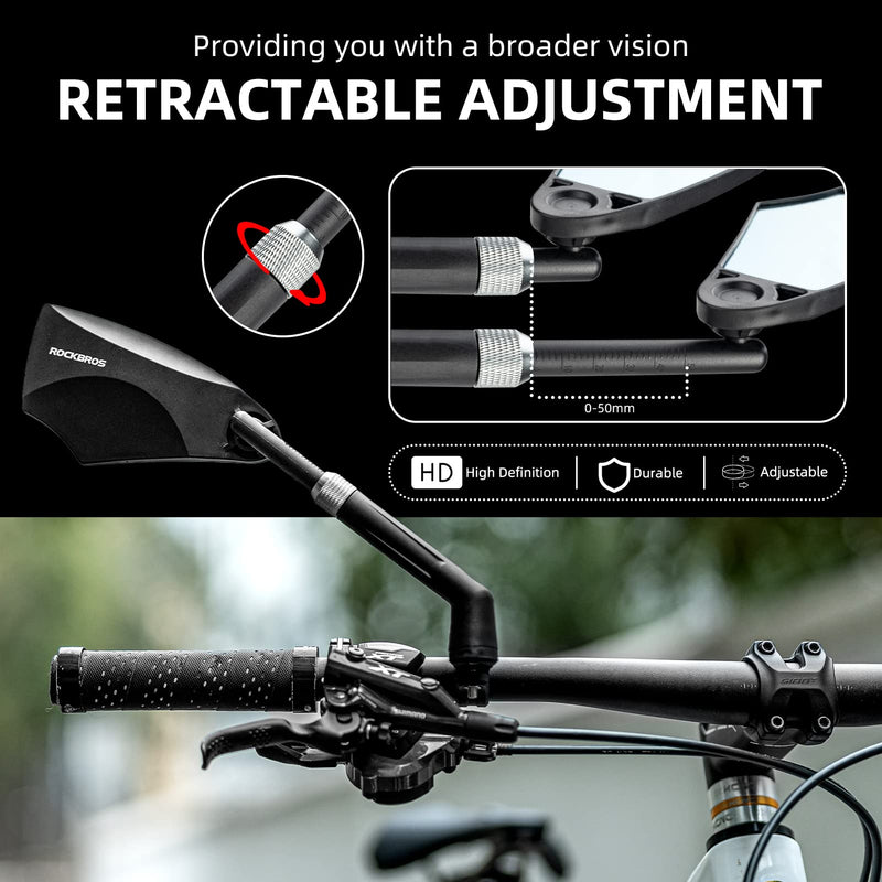 Load image into Gallery viewer, ROCKBROS 360° Adjustable Handlebar Bike Mirror with Anti-Glare Glass
