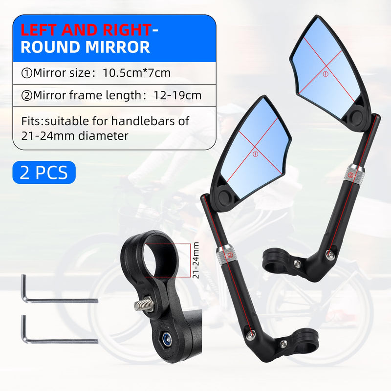 Load image into Gallery viewer, ROCKBROS 360° Adjustable Handlebar Bike Mirror with Anti-Glare Glass
