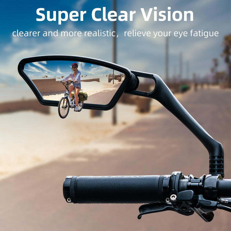 Load image into Gallery viewer, ROCKBROS HD Blast-Resistant Bike Mirror Adjustable Handlebar Mount 21-26mm
