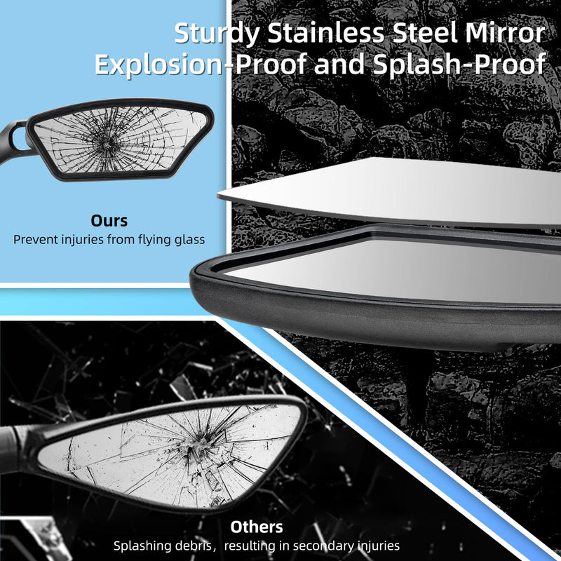 Load image into Gallery viewer, ROCKBROS HD Blast-Resistant Bike Mirror Adjustable Handlebar Mount 21-26mm
