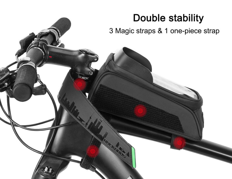Load image into Gallery viewer, ROCKBROS Bike Phone Mount Bag Waterproof Bike Phone Front Frame Bag under 5.8"/ 6.5"
