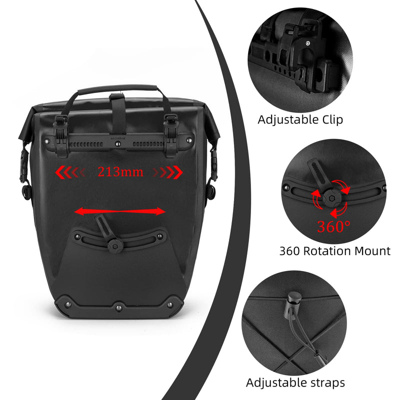 Load image into Gallery viewer, ROCKBROS Waterproof 27L Large Capacity Bike Rear Rack Bicycle Pannier Bag Waterproof

