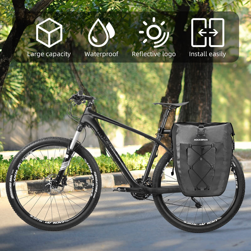 Load image into Gallery viewer, ROCKBROS Waterproof 27L Large Capacity Bike Rear Rack Bicycle Pannier Bag Waterproof
