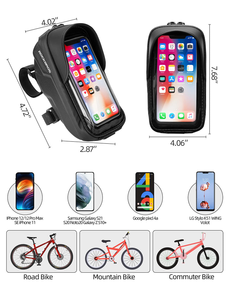 Load image into Gallery viewer, ROCKBROS Bike Front Frame HandlebarWaterproof Bag below 6.5"
