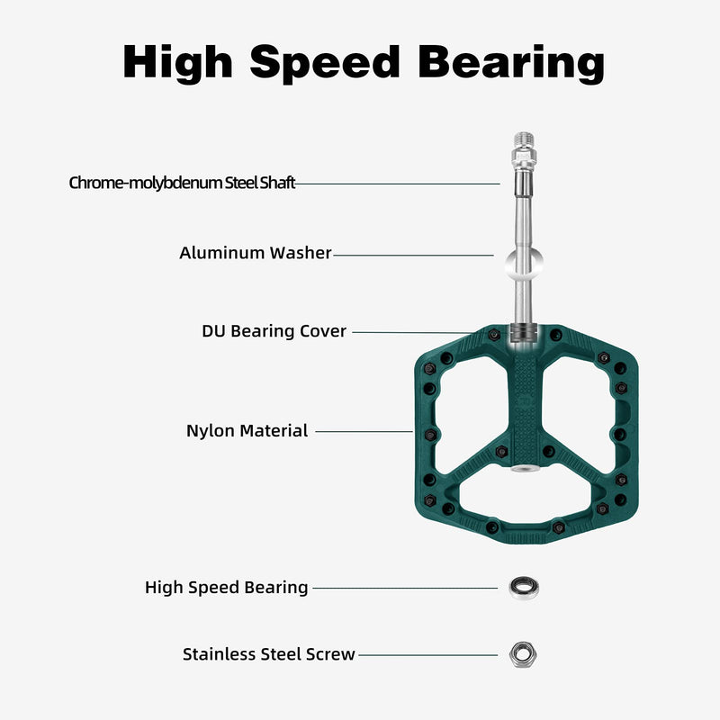 Load image into Gallery viewer, ROCKBROS Mountain Bike Pedals Flat MTB Pedals Nylon Fiber Bicycle Platform Pedals
