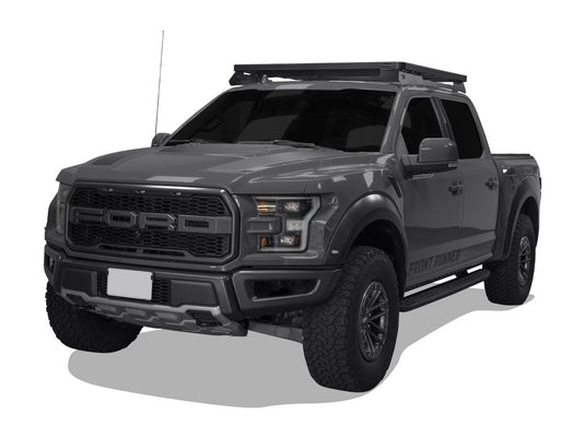 Ford F150 Crew Cab with Front Runner Slimline II Roof Rack Kit installed, 2009-current model aftermarket accessories.