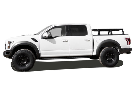 Ford F150 equipped with Front Runner Slimline II Load Bed Rack Kit, showing the roll top 6.5' bed rack on the 2015-current model.