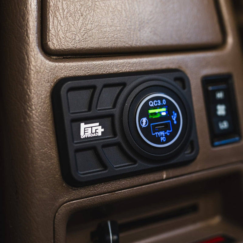 Load image into Gallery viewer, Center Console USB 12V Power Panel | Billet Aluminum | Replaces Ashtray | 1996 - 2002 4Runner

