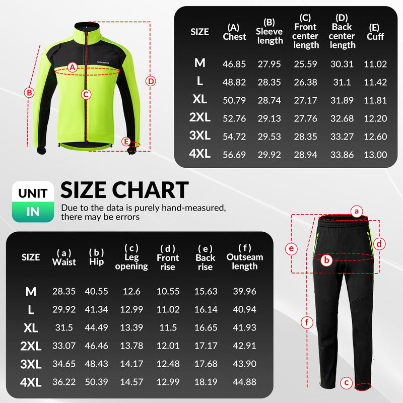 Load image into Gallery viewer, Cycling Jacket Pants Winter Suit Fluorescent Green
