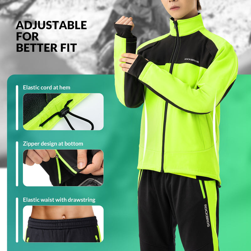 Load image into Gallery viewer, Cycling Jacket Pants Winter Suit Fluorescent Green
