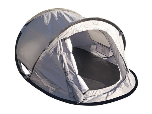 Alt text: "Front Runner Flip Pop Tent set up and open, showcasing quick deployment design for convenient camping."