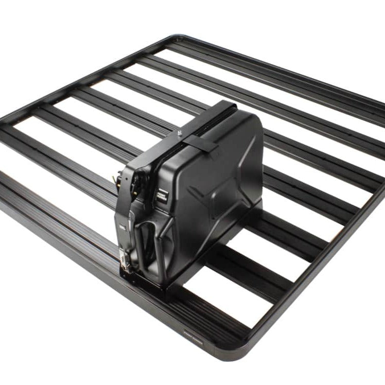 Load image into Gallery viewer, Front Runner Single Jerry Can Holder securely mounted on roof rack

