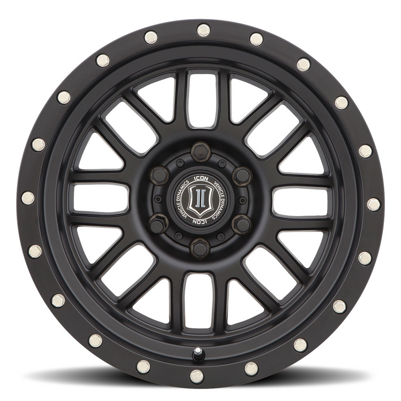 Load image into Gallery viewer, ICON Vehicle Dynamics Alpha wheel with black finish and black ring
