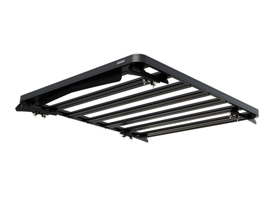 Front Runner Slimline II Roof Rack Kit for 2019 Toyota RAV4, durable black metal roof rack on white background