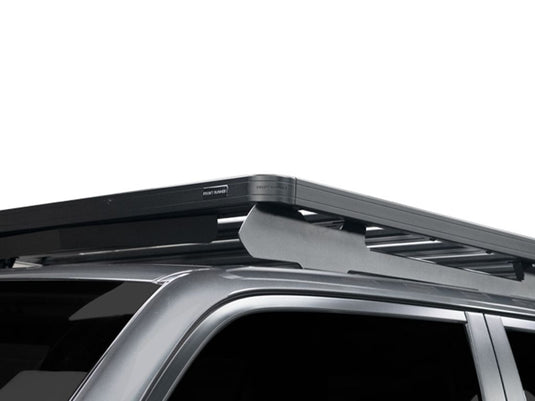 Close-up view of a Front Runner Slimline II Roof Rack installed on a 5th Gen Toyota 4Runner, showcasing the sleek design and durable build.