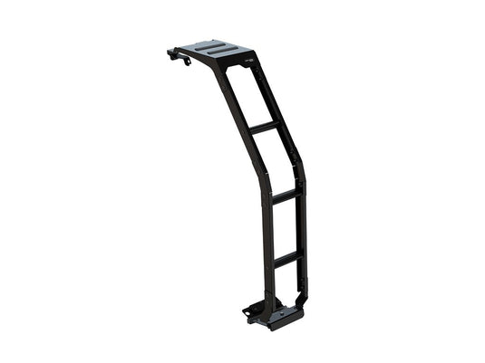 Black Front Runner ladder designed for Toyota Sequoia 2023, sturdy side-mount vehicle access ladder isolated on white background.