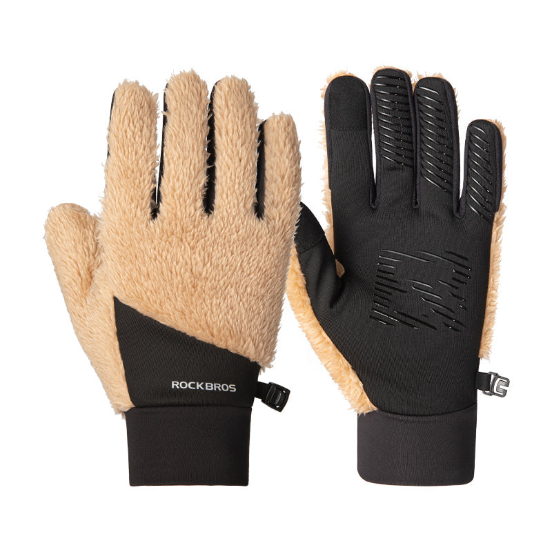 Load image into Gallery viewer, ROCKBROS Winter Touch Screen Plush Warm Gloves for Men Women
