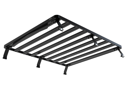 Front Runner Slimline II Load Bed Rack Kit for 2007-Current Toyota Tundra Crewmax 6.5' model, durable black cargo carrier.