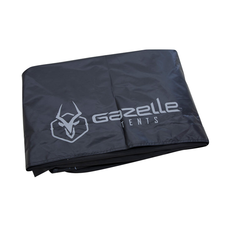 Load image into Gallery viewer, Alt text: &quot;Folded Gazelle Tents G5 5-Sided Gazebo Footprint with logo visible.&quot;
