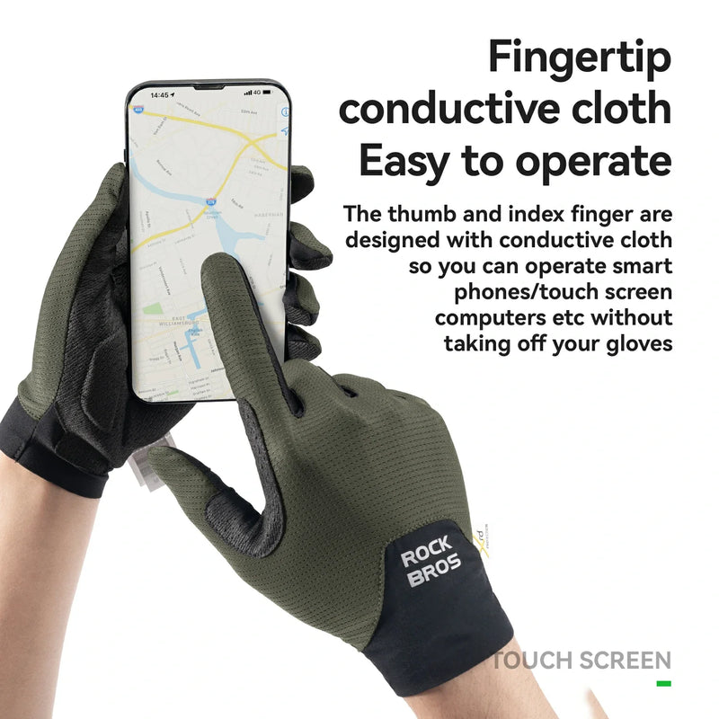 Load image into Gallery viewer, Full Finger Bike Gloves Breathable Touch screen with PORON® XRD Cushioning
