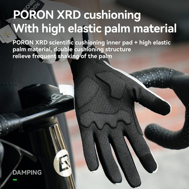 Load image into Gallery viewer, Full Finger Bike Gloves Breathable Touch screen with PORON® XRD Cushioning
