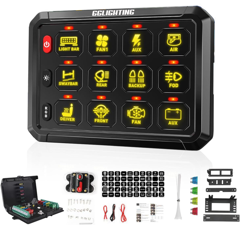 Load image into Gallery viewer, 12-Gang Switch Panel With RGB And Remote Control Bluetooth App
