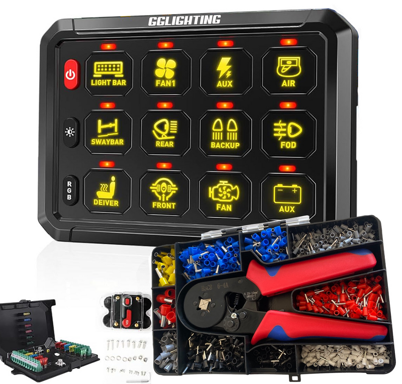 Load image into Gallery viewer, 12-Gang Switch Panel With RGB And Remote Control Bluetooth App
