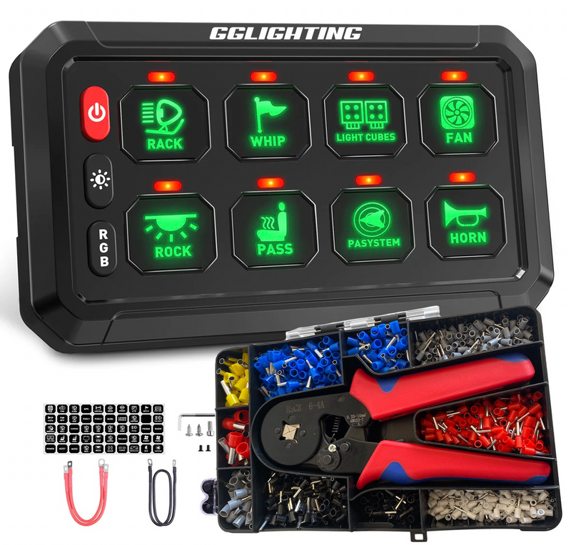Load image into Gallery viewer, 8-Gang Switch Panel With RGB And Remote Control Bluetooth App

