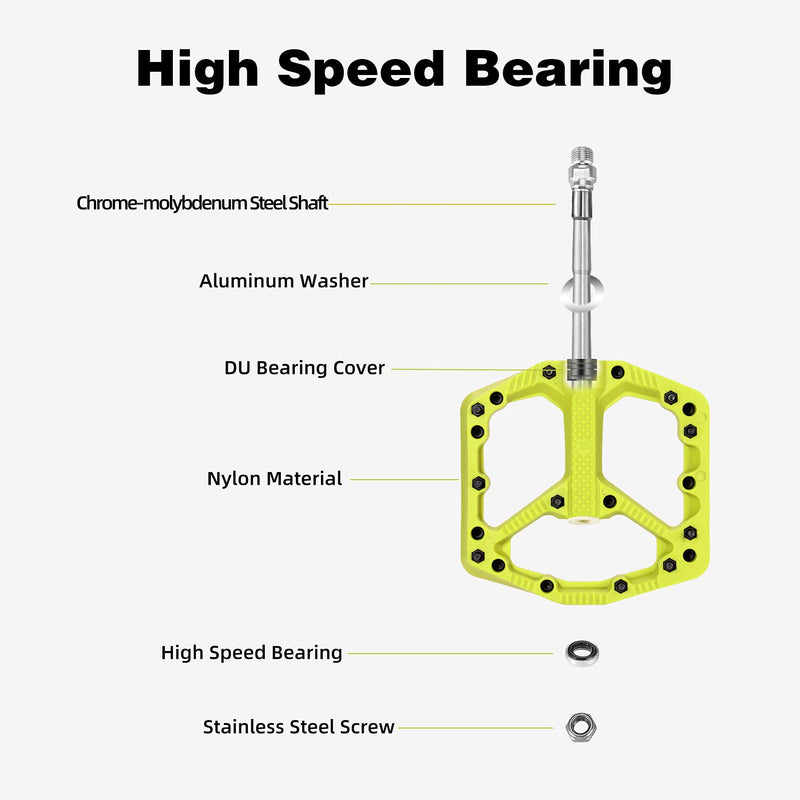 Load image into Gallery viewer, ROCKBROS Mountain Bike Pedals Flat MTB Pedals Nylon Fiber Bicycle Platform Pedals
