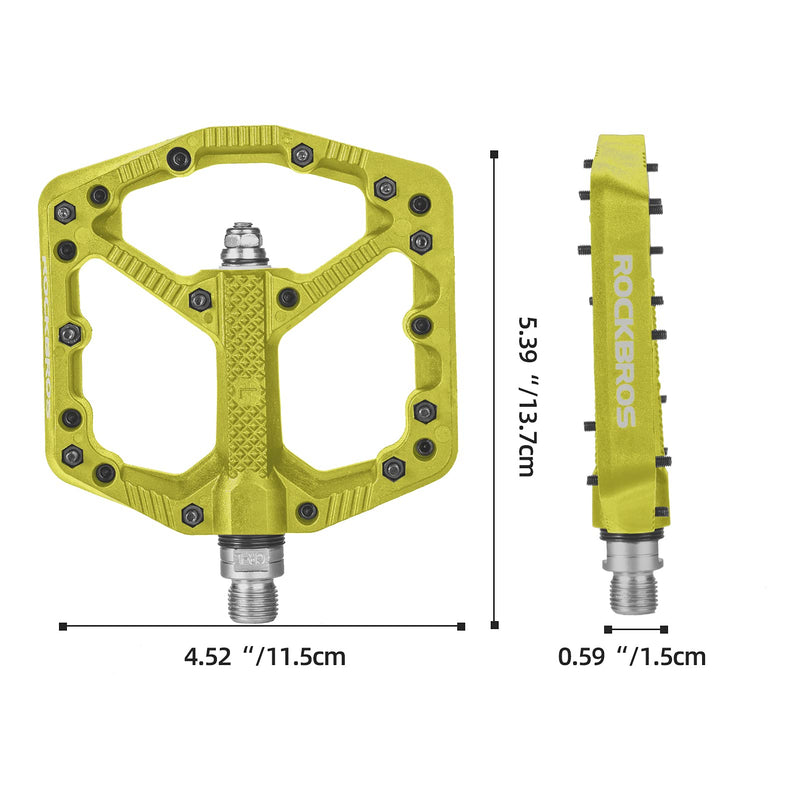Load image into Gallery viewer, ROCKBROS Mountain Bike Pedals Flat MTB Pedals Nylon Fiber Bicycle Platform Pedals
