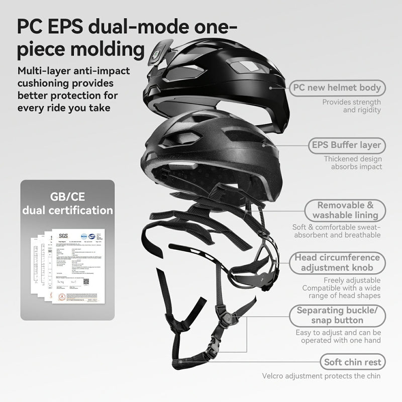 Load image into Gallery viewer, Steering Remote Smart Riding Helmet with Bike Headlight and Tail Light GlowGuard

