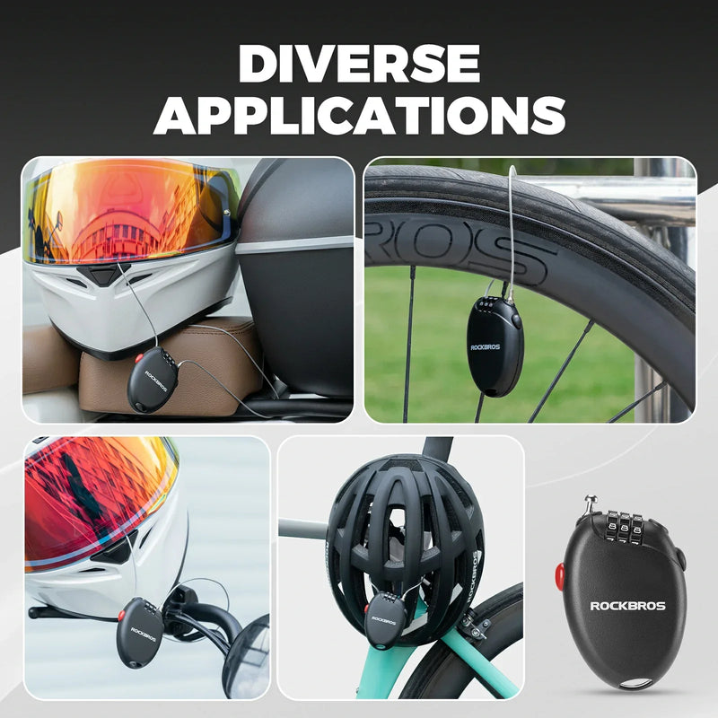 Load image into Gallery viewer, High Security Helmet Lock 60cm Steel Cable Combination Bike Lock
