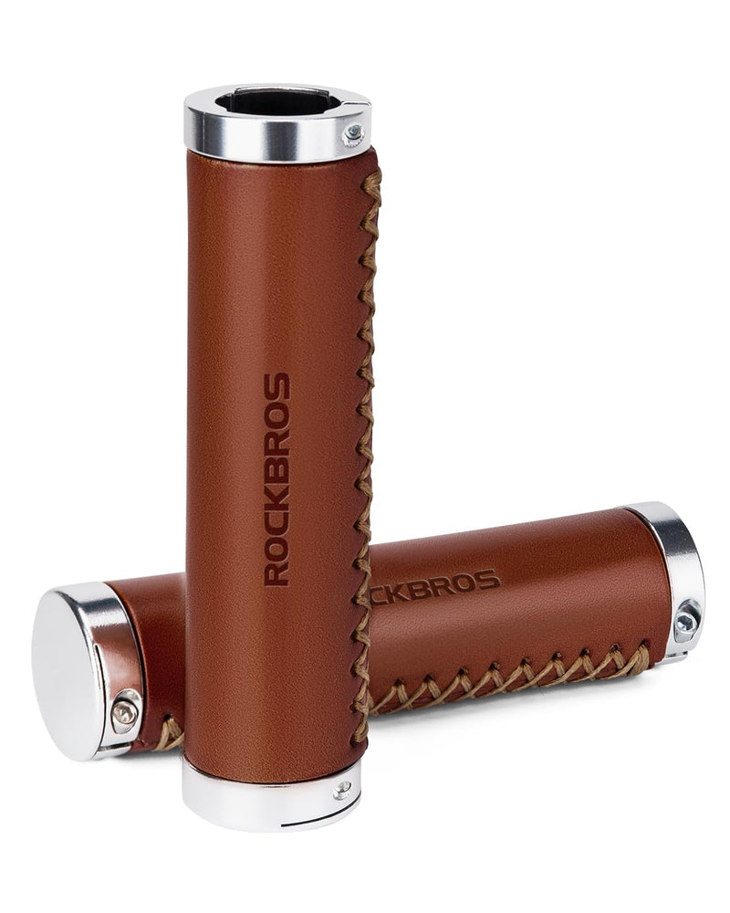 Load image into Gallery viewer, ROCKBROS Leather Vintage Mountain Bike Folding Bike Handlebar Grips 22.2mm
