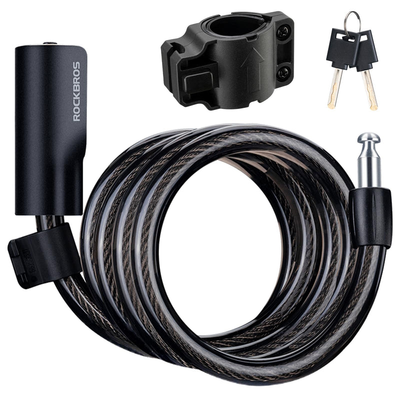 Load image into Gallery viewer, ROCKRBOS Bike Cable Lock with Key, ABS Lock Shell, 2 Keys &amp; 1 Mount Bracket
