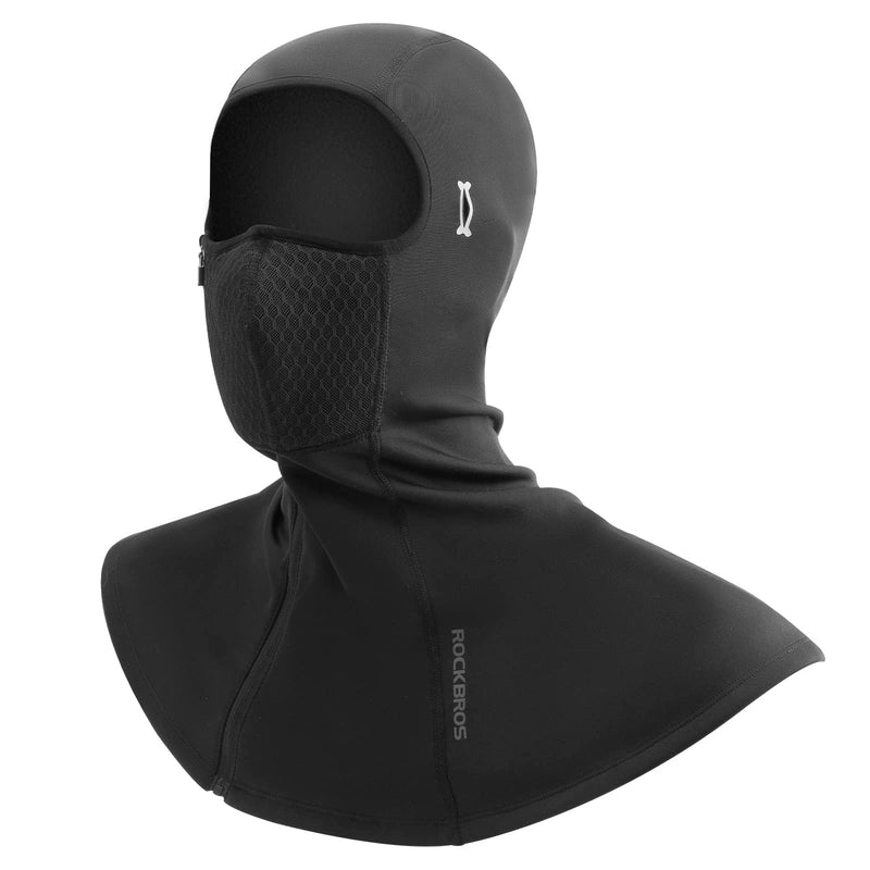 Load image into Gallery viewer, ROCKBROS Balaclava Ski Mask with Zipper Waterproof Winter Fleece Hood Black
