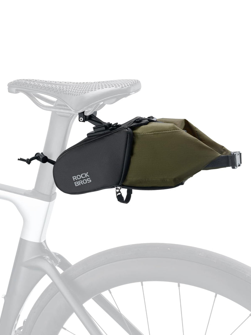 Load image into Gallery viewer, ROCKBROS Bike Saddle Bag, Bike Seat Bag With Bucket Quick Release 0.8-1.3L
