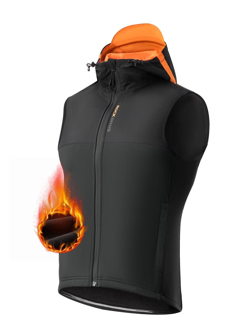 Load image into Gallery viewer, ROCKBROS Men's Winter Cycling Vest, Fleece-Lined, Windproof, Warm Sleeveless Jacket

