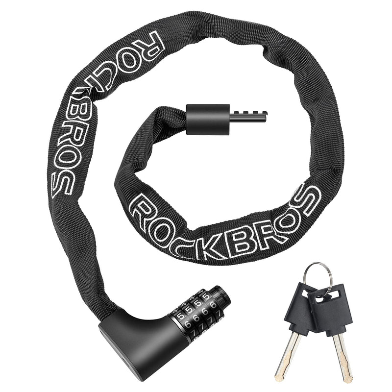 Load image into Gallery viewer, ROCKBROS 3.2FT Heavy Duty Bike Chain Lock Anti-Theft Security Lock Resettable Combination 2 Keys
